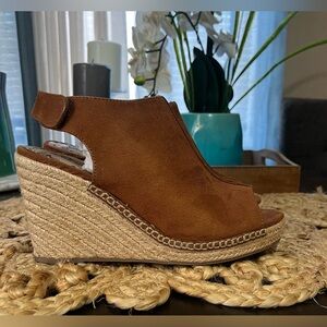 Brash Women’s Brown Suede Espadrille Wedge Sandals